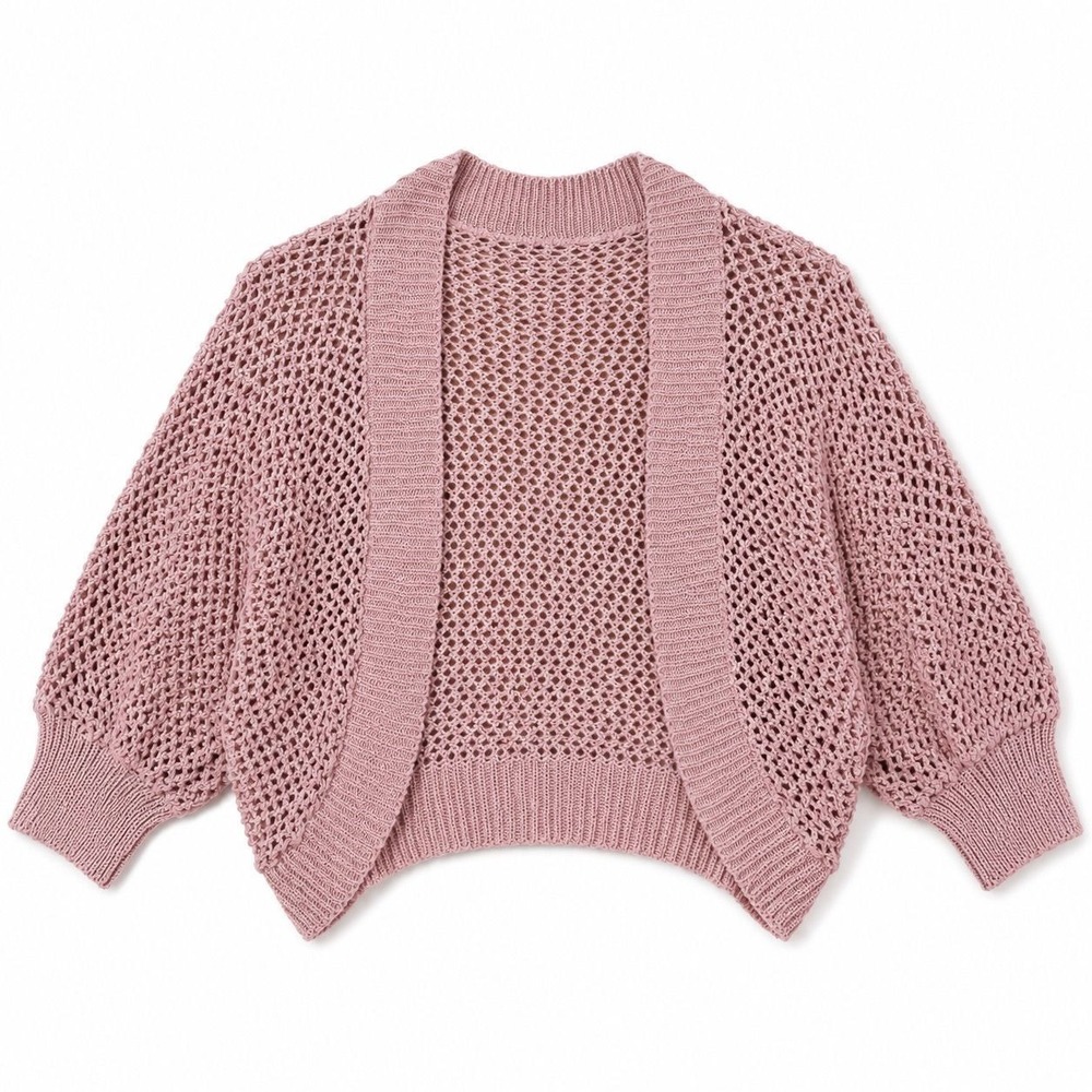 Dusty Rose knit crochet cardigan size medium